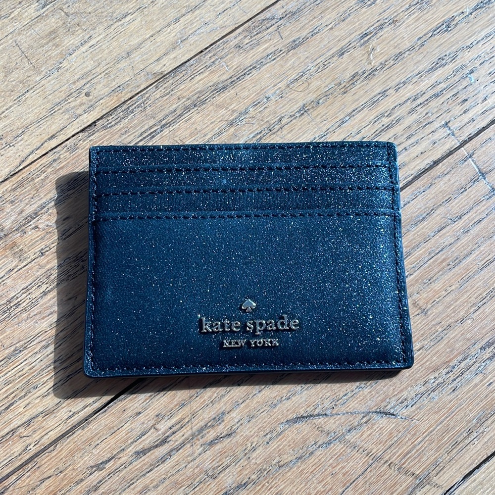 Kate Spade Black Sparkly Six Card Holder
